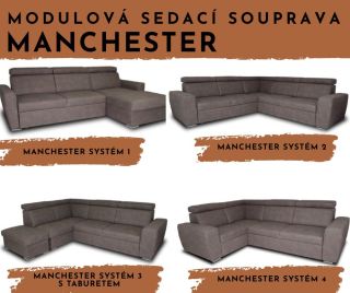 Sedací souprava MANCHESTER je ideálním řešením pro ty, kteří hledají variabilitu a komfort v jednom. Díky modulovým prvkům...